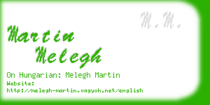 martin melegh business card